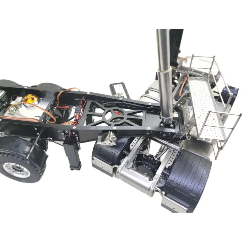 For 1/14 Tamiya RC Truck All Metal 3-axis Hydraulic Dump Truck Tipper Trailer Scania R620 Actros Volvo MAN LESU DIY Parts 6