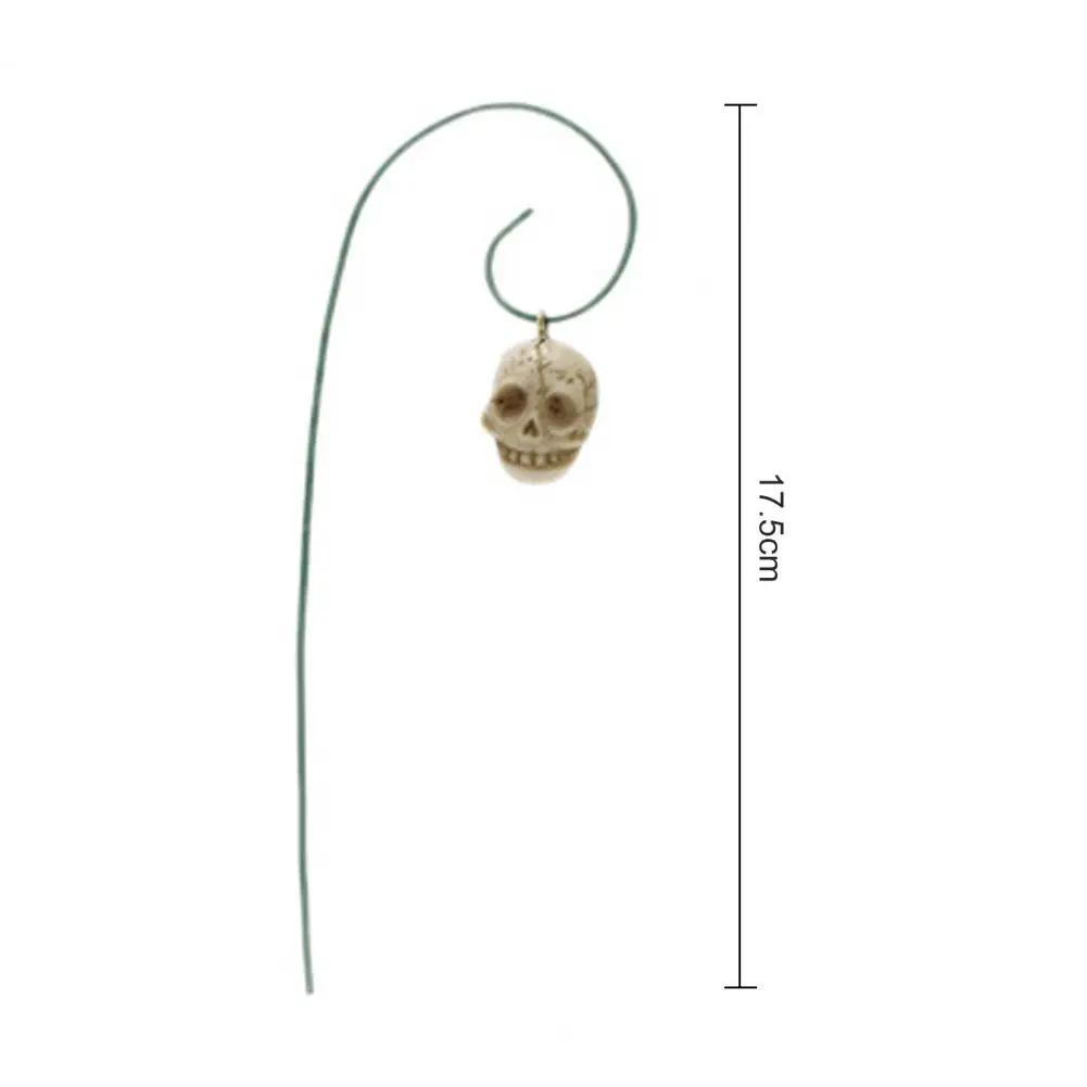 Description Picture 2 of item12pcs Halloween Skull Decoration Set Bendable Wire Stake Planter Inserts for Garden Decor Skull Themed Accessories