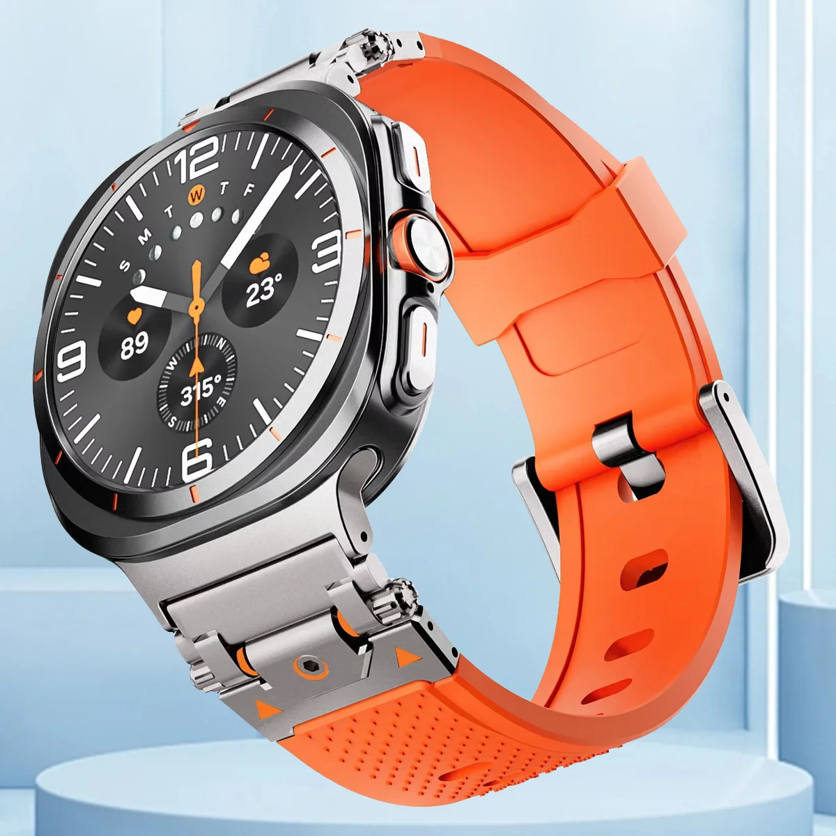 Premium Soft Silicone Strap with Metal Adapter