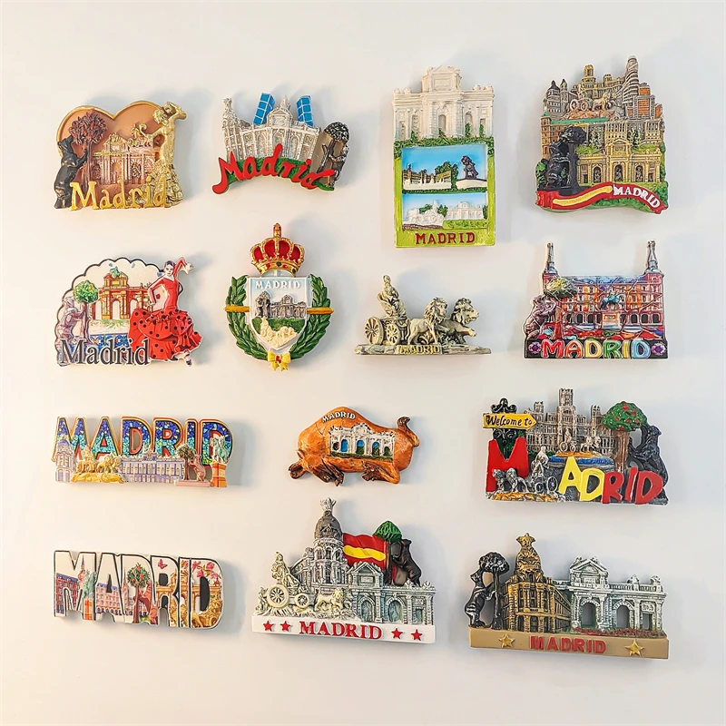 Magnete Frigorifero 3D Madrid – Piazza Cibeles, Souvenir In Resina Fatto A Mano, Dimensioni 5x8 Cm, Regalo Di Viaggio Spagna