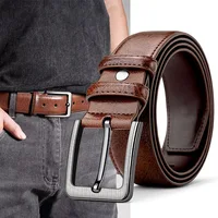 Ceinture pour hommes en cuir véritable de haute qualité avec boucle, ceinture décontractée et d'affaires, design masculin, nouveauté à la mode 2 1