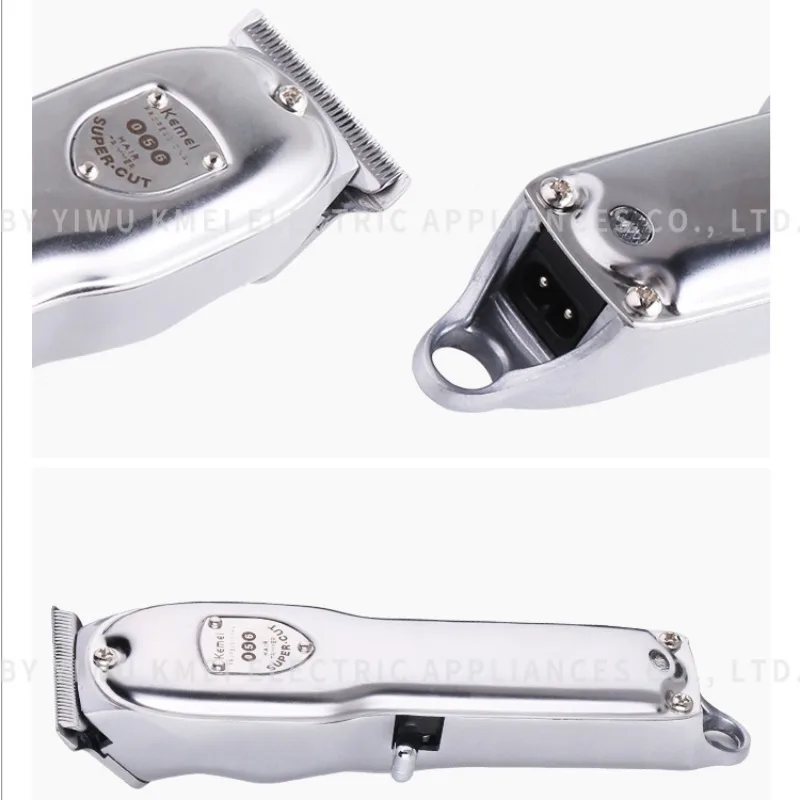Usb Charging Cordless Hair Cutter Kemei KM-056 10w Powerful Motor Barber Hair Clipper For Men Beard Trimmer 5