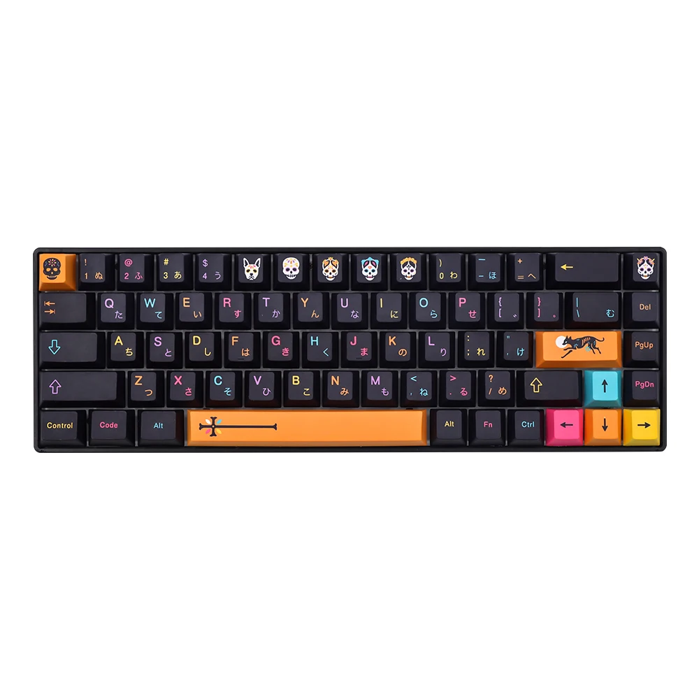 Perfil de Cereja Gmk Mictlán Clone Preto Keycap Mictlan Conjunto Pbt para Teclado Mecânico Gateron mx com 7u Espaço 149 Teclas - Imagem 6