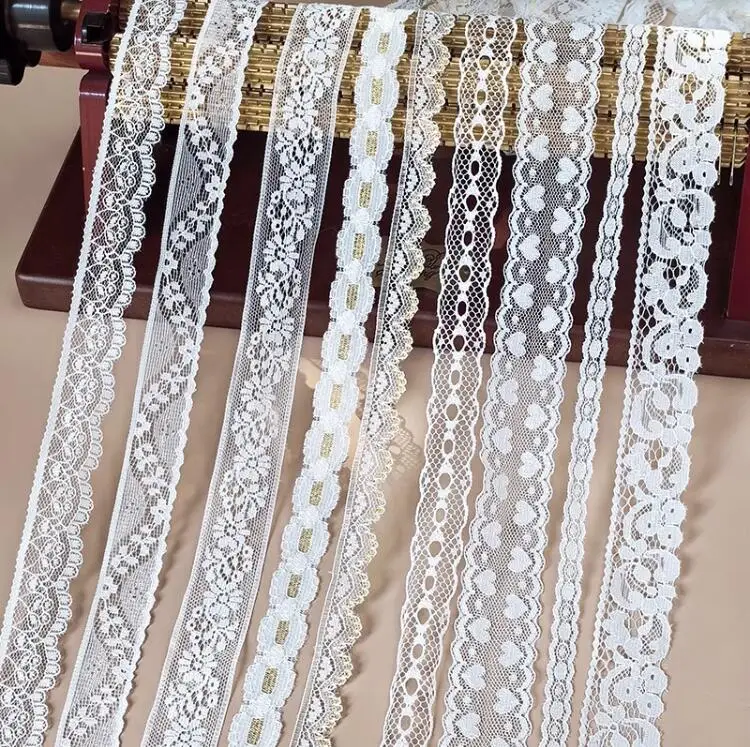 5 Meters Lace Fabric DIY Clothing Accessories Ivory Soft Embroidery Tulle Lace Trim For Sewing Lolita Wedding Dress