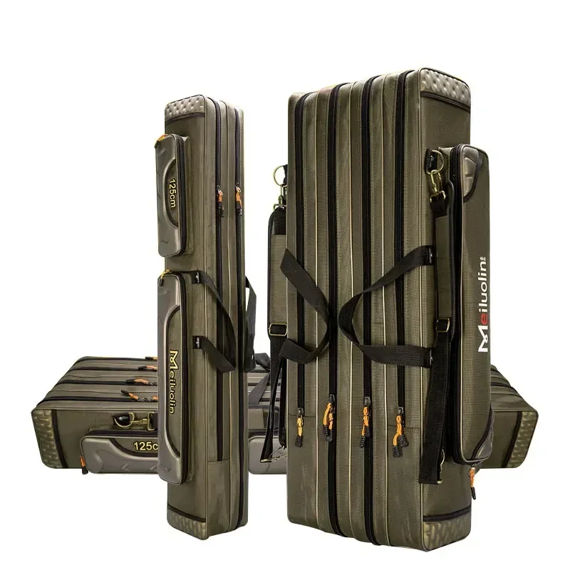 Sfdccb01164da42a2a5ea7f262fceb212S Fishing Rod Storage Bag Oxford Cloth Multifunctional 1/2/3 Layer Large Capacity 80/90/100/120/125CM Fishing Rod Carrier Mallzona
