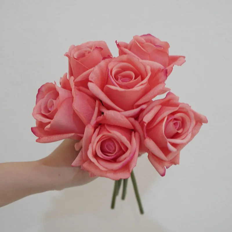 Rosas nórdicas artificiais para casamento, toque real,