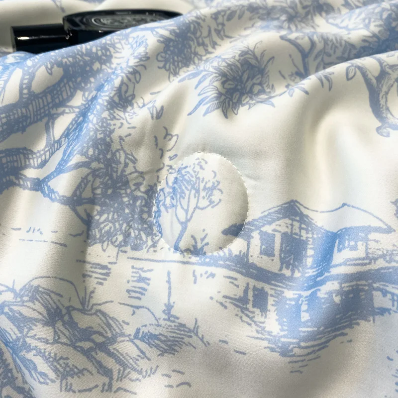 Summer Ice Silk Cool Comforter Soft Lightweight Blanket Smooth Air Condition Quilt Bedspread King Size Couple Bed Duvets summer quilt