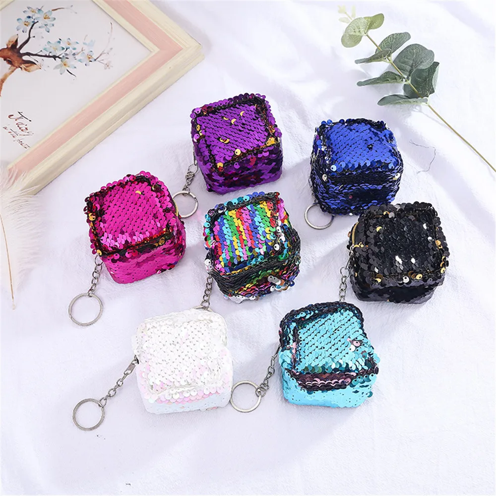 Monederos Pequeños Con Lentejuelas - Pack De 4, Colores Aleatorios, Ideales Para Monedas, Billetes Y Llaves