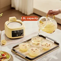 Bouilloire Électrique Intelligente 1.6L pour la Maison et le Bureau, en Verre, avec Fonction Théière à Fleurs, Programmation 24h, pour Mijoter et Faire Bouillir, Multifonctionnelle 1100W 2