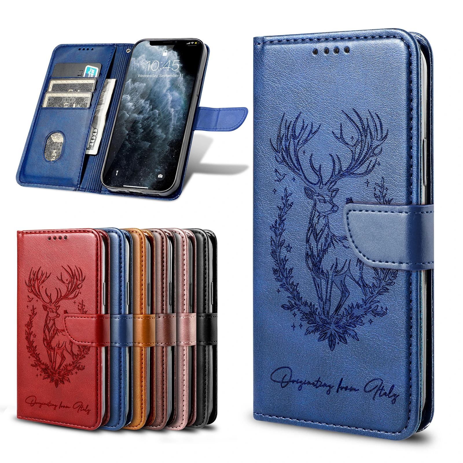 3D Animal Leather Phone Wallet Case Book Cover