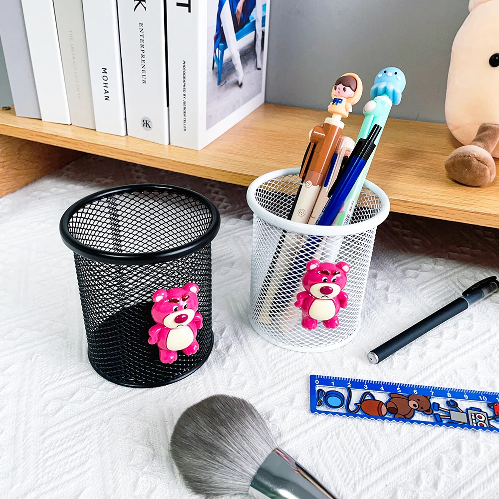 Cartoon Disney Winnie the Pooh Pen Holder, Playful Winnie the Pooh Makeup Holder, Kawaii Hollow Pen Holder Stationery Storage Bo 6