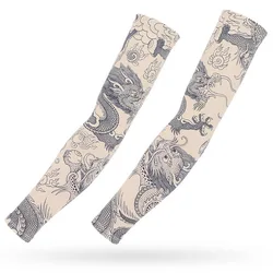 Unisex UV Protection Cooling Tattoo Design Cycling Arm Sleeves - XXL (Color 15)