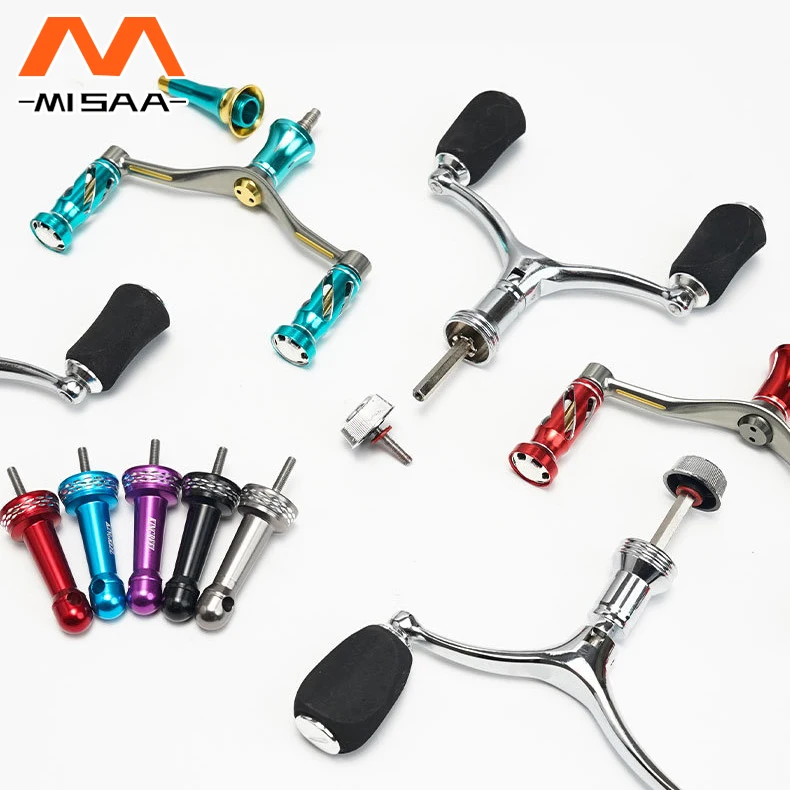 Metal Spinning Fishing Reel Handle Double-end Handle Spinning Fishing Reel  Rocker Arm Accessories Suitable For 1000-4000 Model