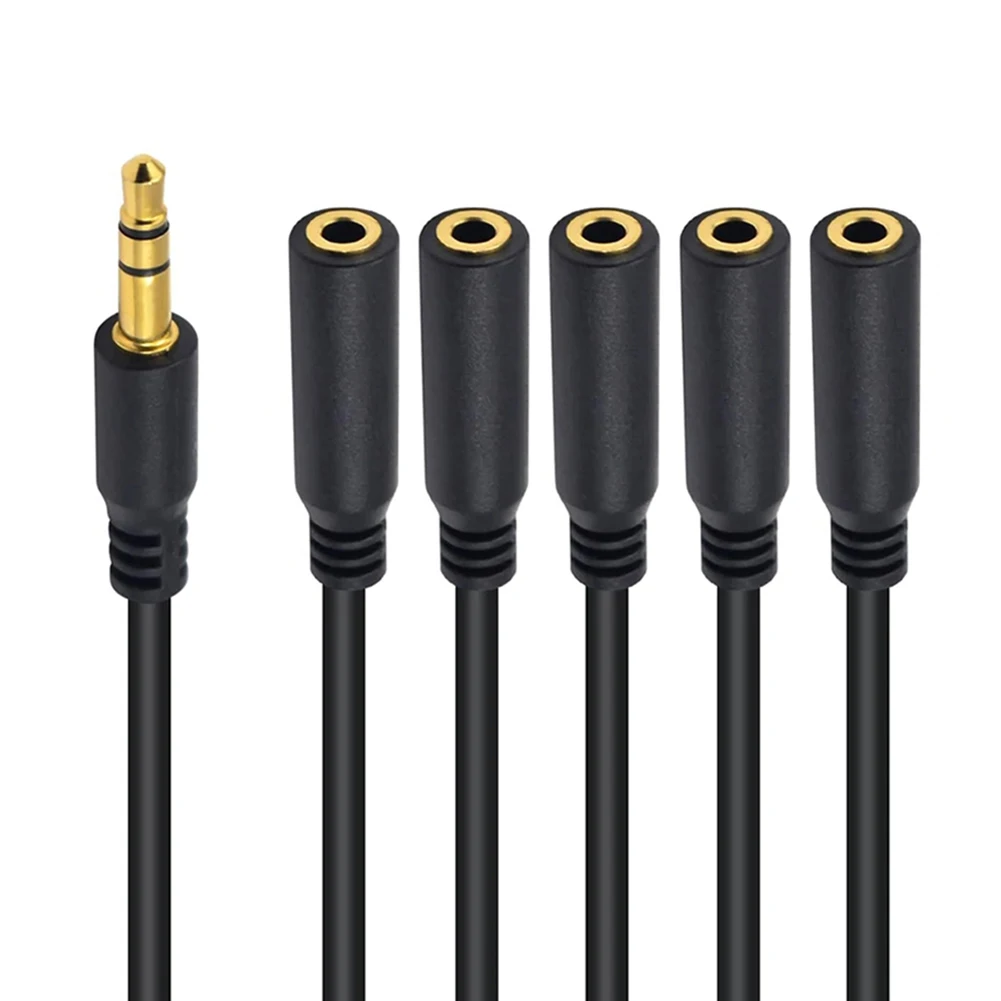 MP3 MP4 플레이어 헤드폰 스피커용 보조 스플리터 케이블, 스테레오 Y 스플리터 익스텐션 케이블, 1-5/6 웨이, 3.5mm, 3.5mm