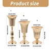 20cm 27cm 37cm Metal Trumpet Vase Home Restaurant Decoration Europe Rose Gold Color Flower Holder for Wedding Party Table 6
