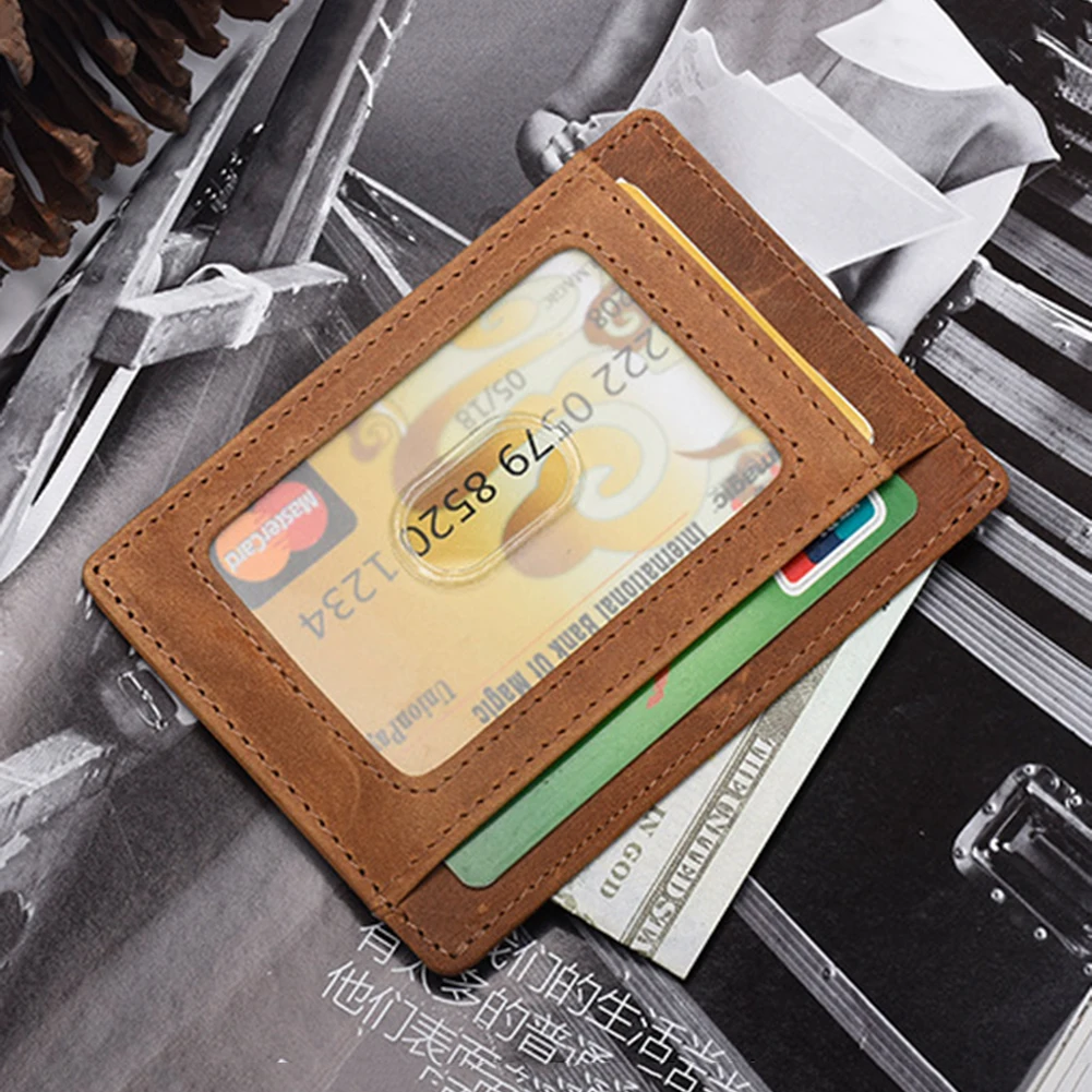 

2022 Card Holder Brown Vintage Close-fitting Wallet Multi-card Slot Ultra-thin Card Holder Casual Purses Men Business Wallets