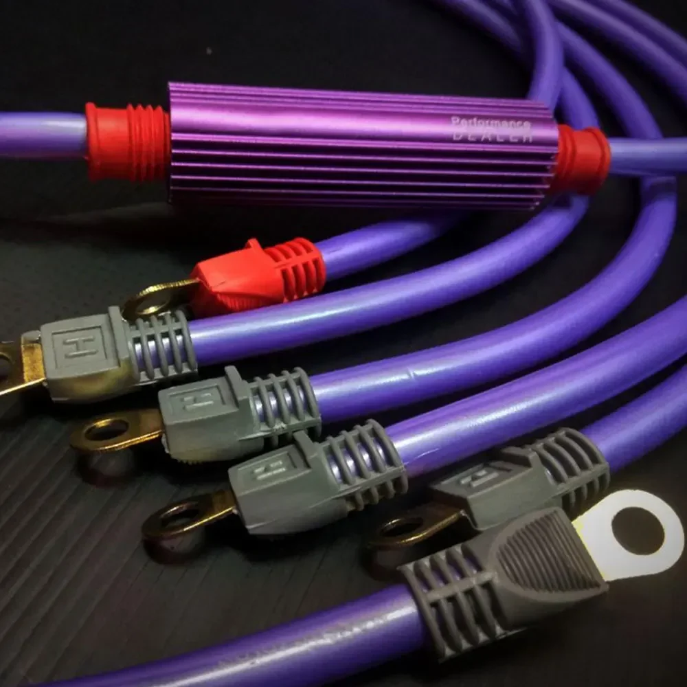 Universal Car Grounding Cable Voltage Stabilizer 15GA Alternator Cable with Safety Switch Grounding Nano Set Fuel Saver Parts