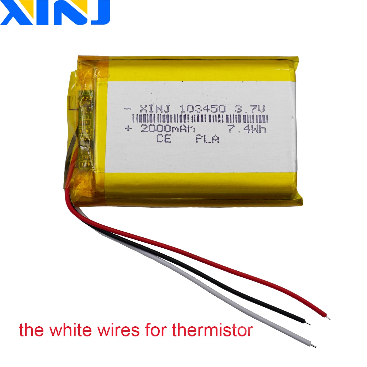 

3.7V 2000mAh 7.4Wh 103450 3 Wires NTC Thermistor Polymer Li Lipo Battery For GPS Bluetooth Speaker Car DVR DashCam Tablet PC