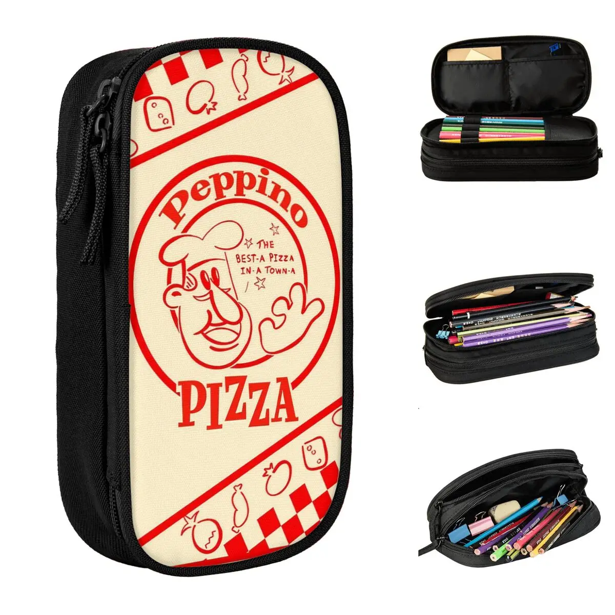 

Funny Game Pencil Cases New Pizza Tower Pen Box Bag Girl Boy Big Capacity School Supplies Gifts Pencil Box