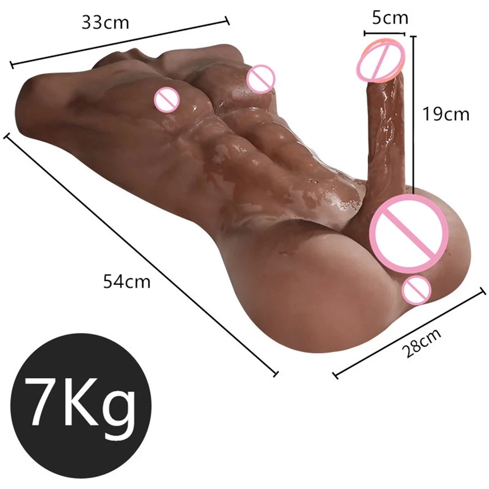 Strong Men's Body Sex Doll Tanned Skin Huge Penis Women Men Masturbation Sex Doll 18+ Big Dildo Cock Erotic Adult Supplies