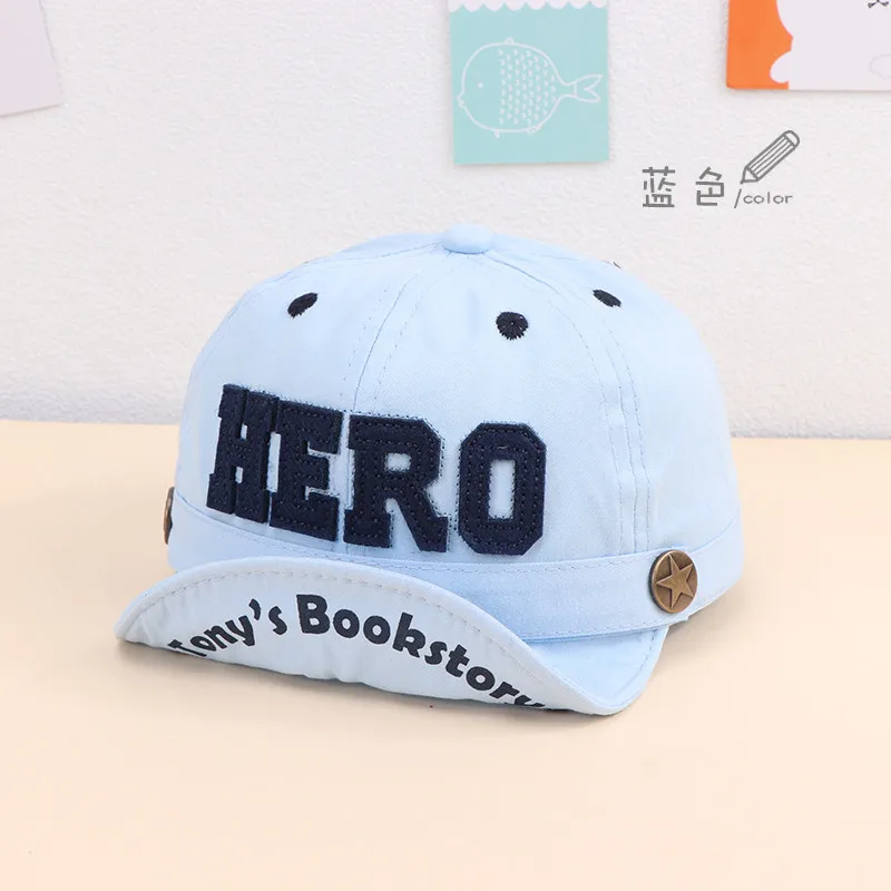 Baby Letter Baseball Cap Summer Soft Brim Cotton Sun Hat Cute Toddler Boys Girls Soft Peaked Caps