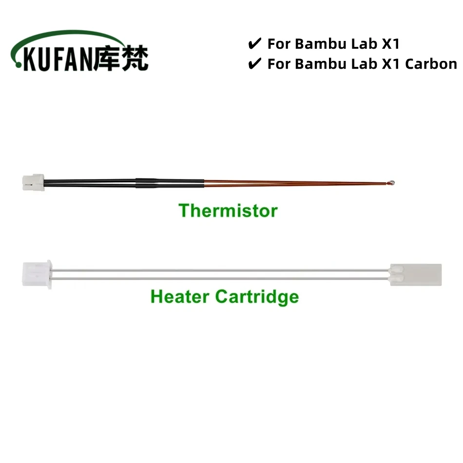 Termistore 1/2Pc E Piastra Riscaldante In Ceramica Per Stampante Bambu Lab X1/X1-Carbon 3D Hotend Riscaldatore Cartuccia 24V 48W