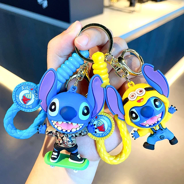 Porte-clés Disney Stitch à motif de dessin animé Lilo & Stitch, accessoire  de mode pour Couple, ornement, pendentif de voiture, cadeau - AliExpress