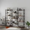 4/5/6 Tier Bookshelf, Industrial Bookcase with 11/14/17 Open Display Shelves Wide Book, Bookcases 5