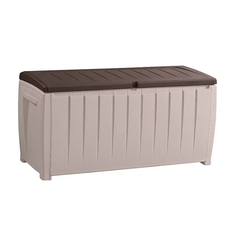 

Keter Novel 90 Gallon Weather Resistant Outdoor Patio Storage Deck Box and Bench Organizadores
