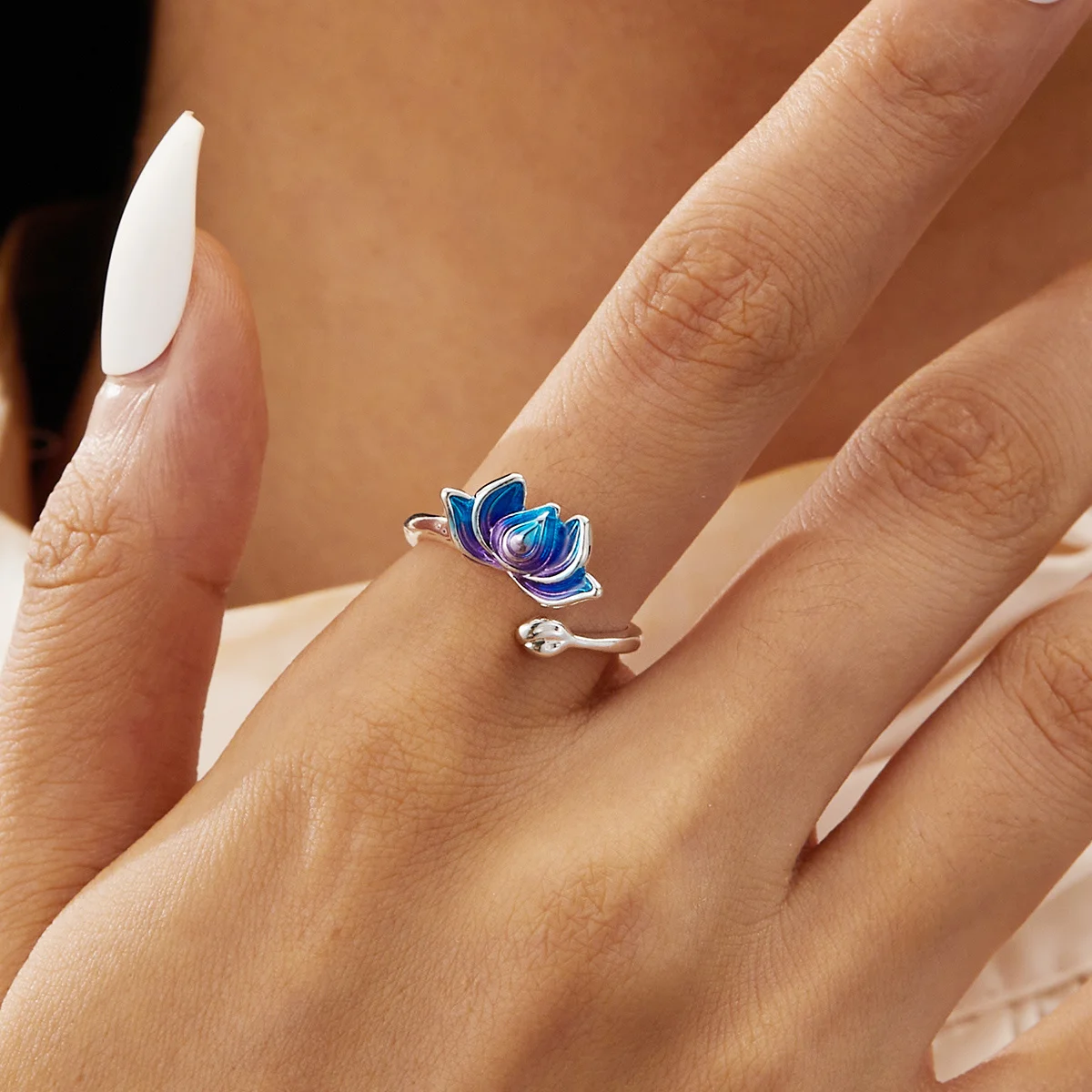 2025 Fashion Style Open anello dell'amicizia con pesce d'argento portafortuna da donna, gioielli, loto, gatto_voghion.com