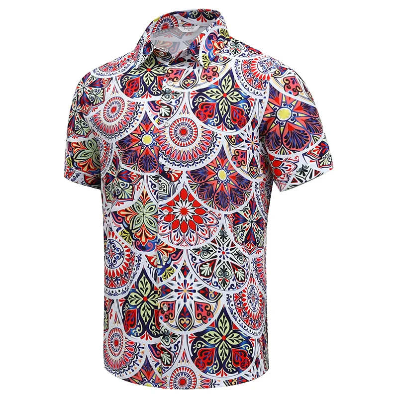 thumbnail image 1 of Camisas casuales de verano para hombre, ropa con estampado 3D, camisas hawaianas de playa, camisetas de manga corta Y2K, ropa vintage, blusa con solapa, 1 of 5