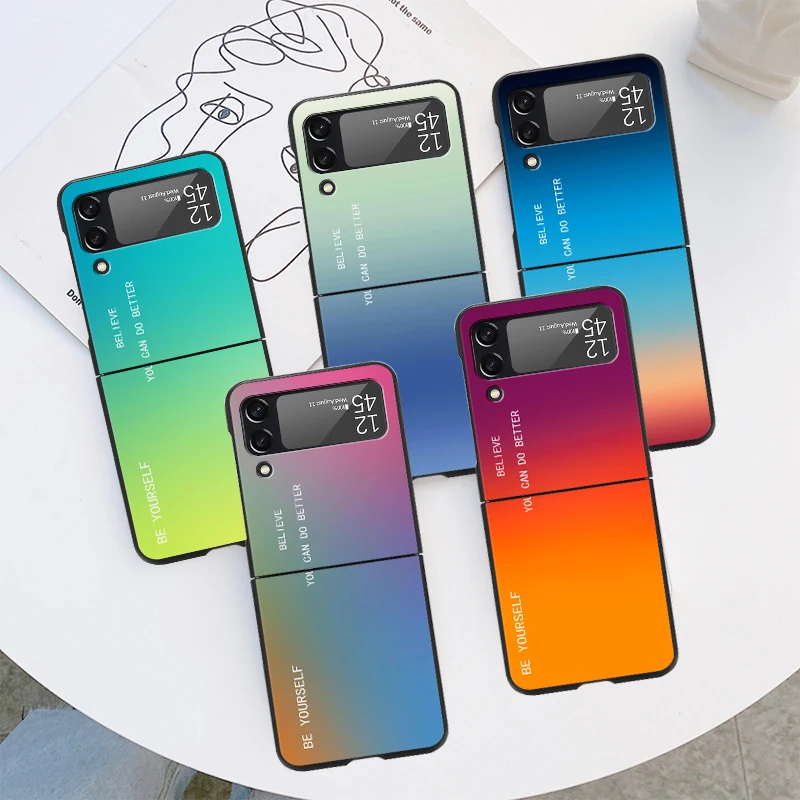 Custodia Per Samsung Galaxy Z Flip 5 Z Flip 4 Zflip Z Flip 3 5G Zflip3 Flip4 Zflip4 Flip3 Black Gradient Be Self