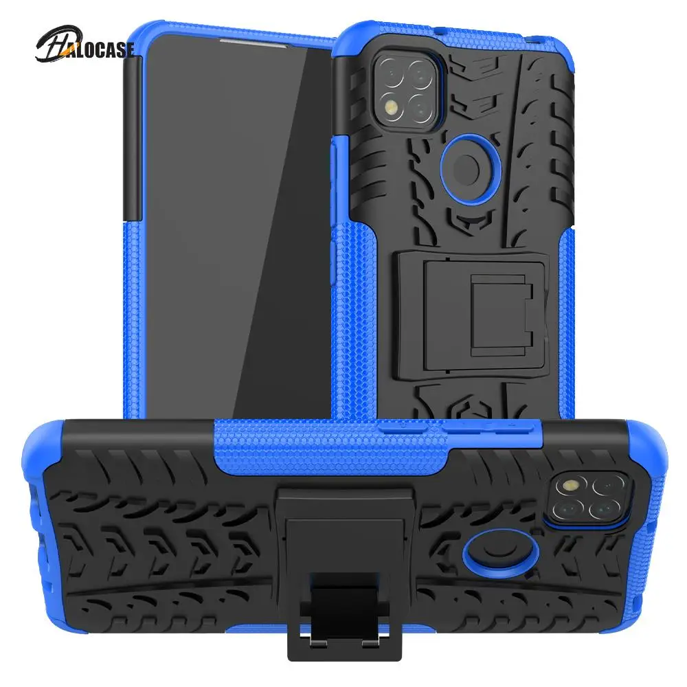 Für Xiaomi Redmi 9C Fall Abdeckung Rüstung Ständer Halter Robuste Silikon Stoßfest Stoßstange Fall für Xiaomi Redmi 9C für Redmi 9_voghion.com