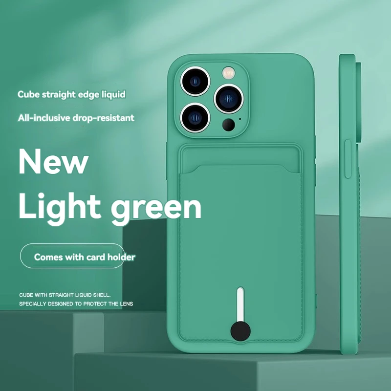 ตัวเลือกสินค้า เคสซิลิโคน TPU นุ่ม ใส่บัตรได้ สำหรับ iPhone