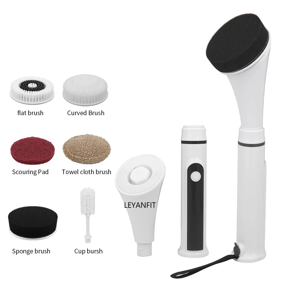 

FUTUKNIGHT Electric Rotating Cleaning Brush USB Scrubber Polisher 6 in 1 Electric Spin Cup Brushes Electric Bottle Brush FUT071