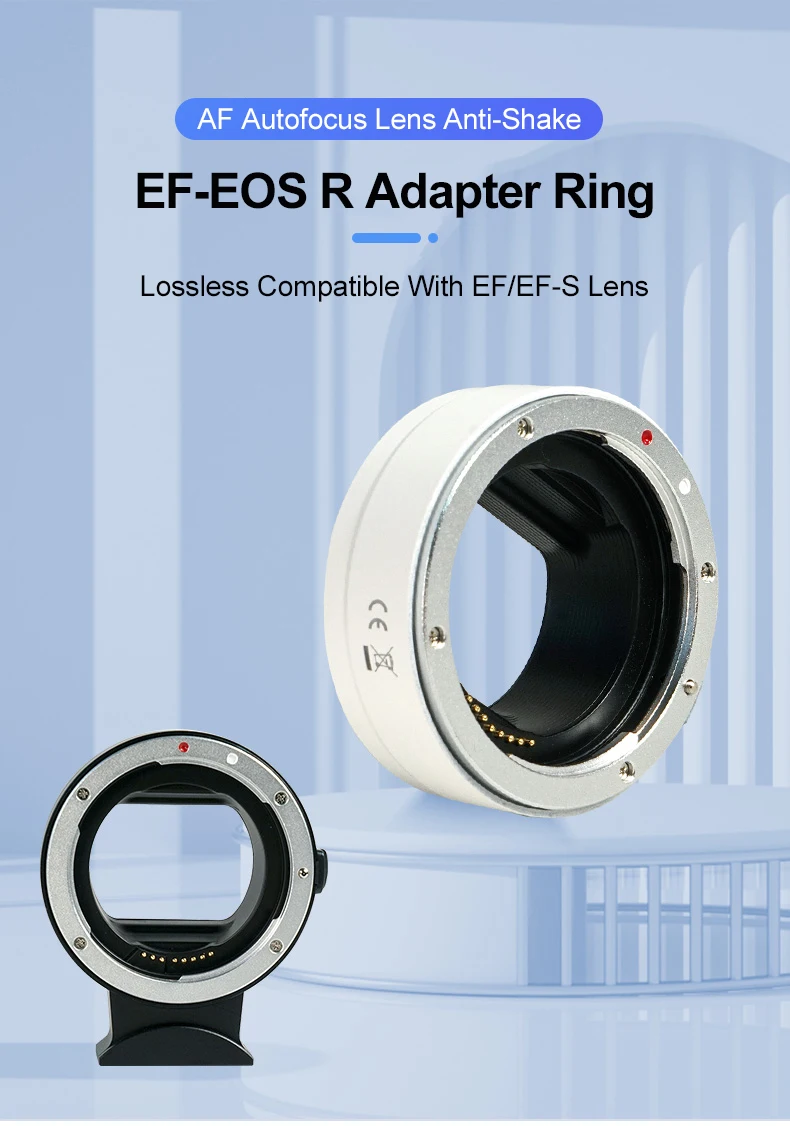 Description Picture 2 of itemEF-EOS R Auto Focus Camera Lens Adapter EF Mount Lens 18-55mm 24-70mm to EOS R Mount Camera R6 R7 R8 R10 R50 AF Quick Focus