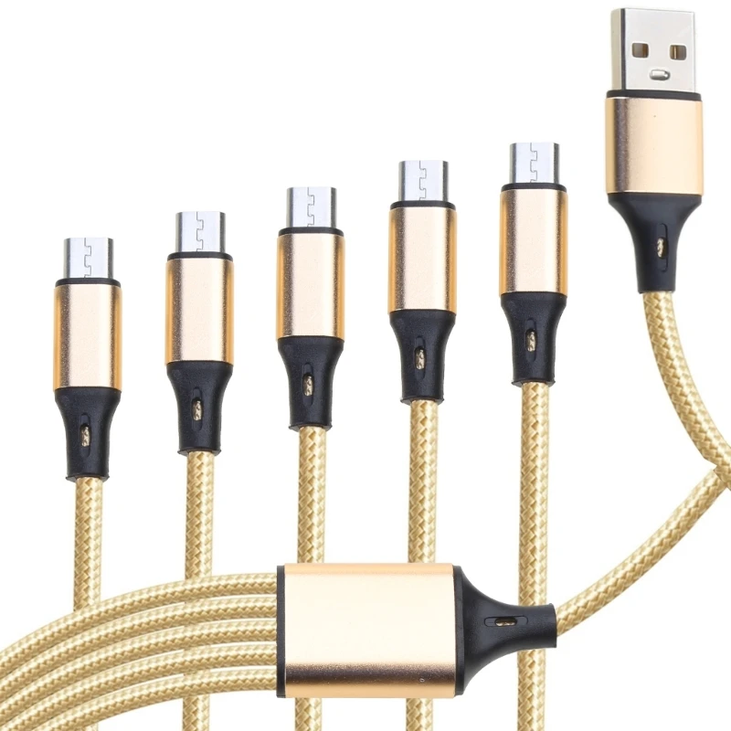 

Micro USB Cable Cord Power Supply Extension Line 5-in-1 Braided Wire