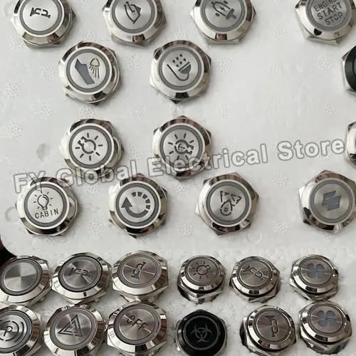 16/19/22mm Customized Metal Push Button Switch with Socket Start Stop For Car Boat Fog Black/Silver Waterproof LED Light 12V 24V - Image 3