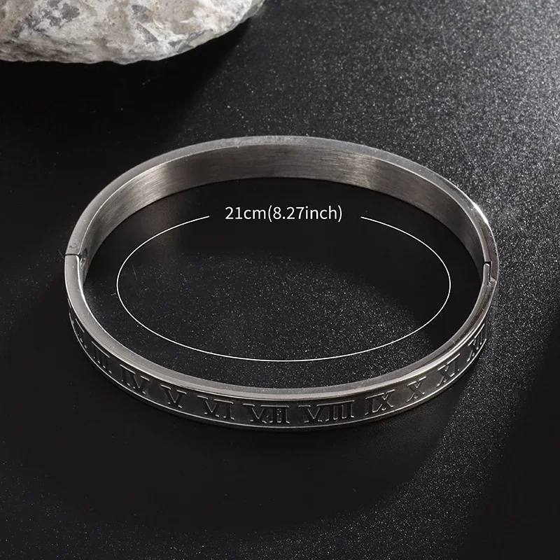 Stainless Steel Royal Roman Numeral Bracelet Men Women Jewelry Gifts
