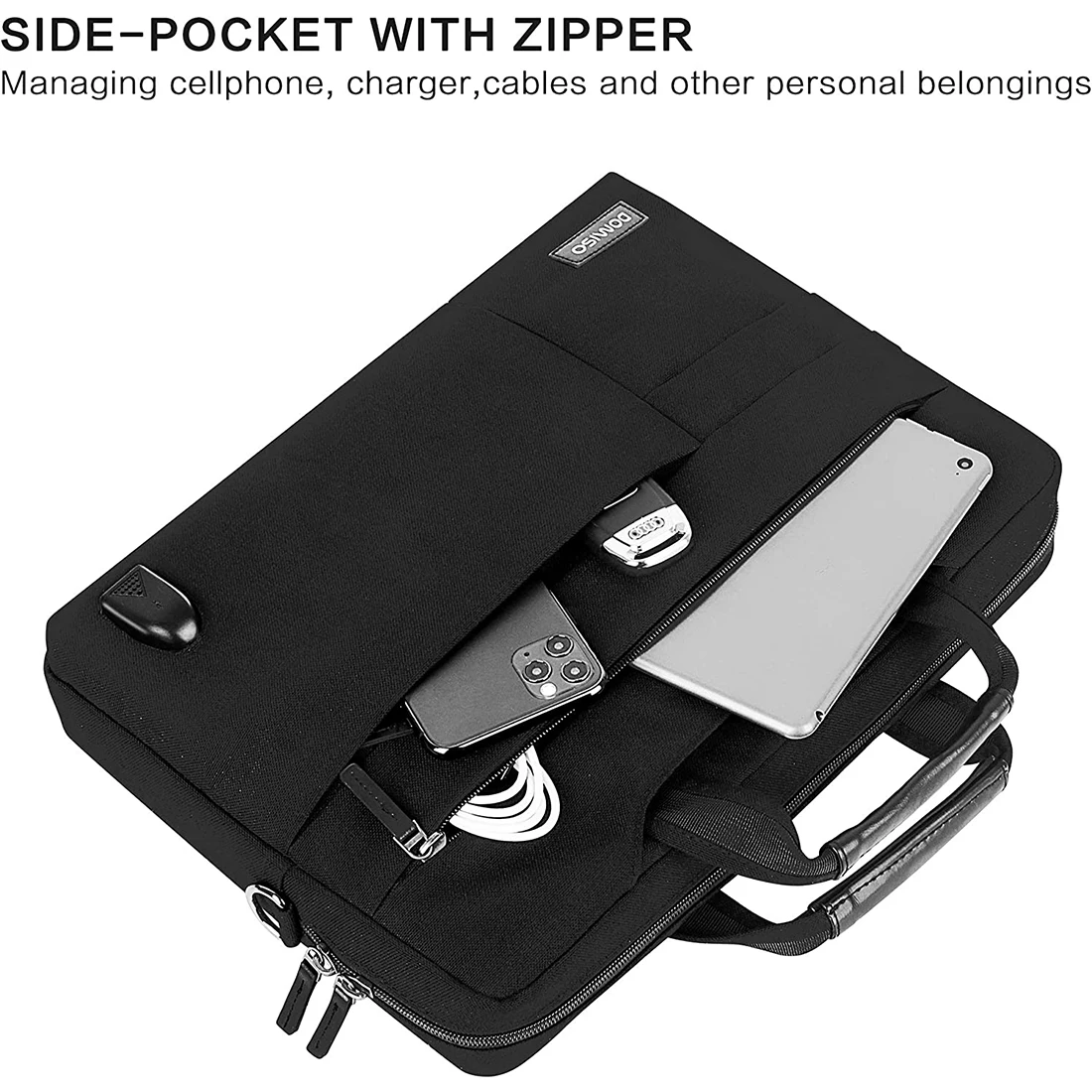 Domiso-maleta Multifuncional para Laptop Bolsa de Mensageiro Espesso com Porta de Carregamento Usb 14 in 156 in 17 in - Imagem 6