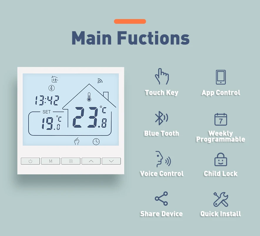 Electric Underfloor Heating Vancoo Water Underfloor Heating Systems Smart WIFI Thermostat Central Hub 5/8 Sub-chamber Wiring Center Controller Control Panel