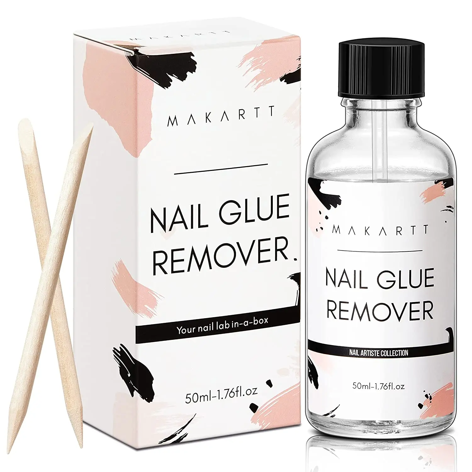 Makartt Nail Glue Remover for Acrylic Nails Press on Nails, 50ML Debonder, Nail Tips Fake Nail Adhessive Remover without Acetone 1 3 5pcs removeing debonder glue for removeing false nails rhinestone liquid remover degreaser nail art manicure cleaner tools