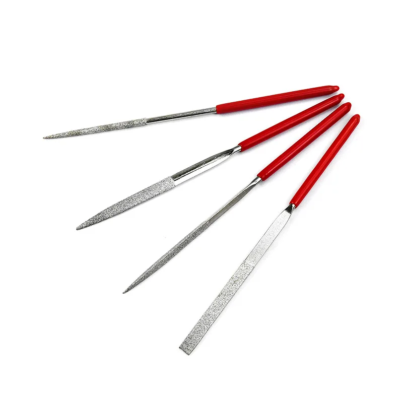 Diamond Files for Metal Jeweler Stone Polishing Wood Carving Craft Double-cut Plating Needle File Set 3x140mm Hand Tools