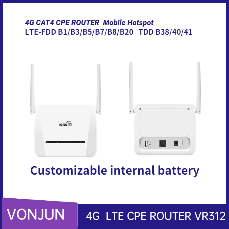 Desbloqueado 4g Lte Cpe Roteador Fdd Tdd Móvel Hotspot Wifi Modem Suporte a Bateria