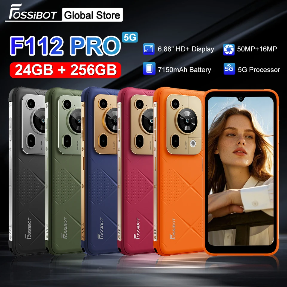 Fossibot F112 Pro 5Gタフネススマホ 6.88インチHD+ 7150mAh 24GB(8+16