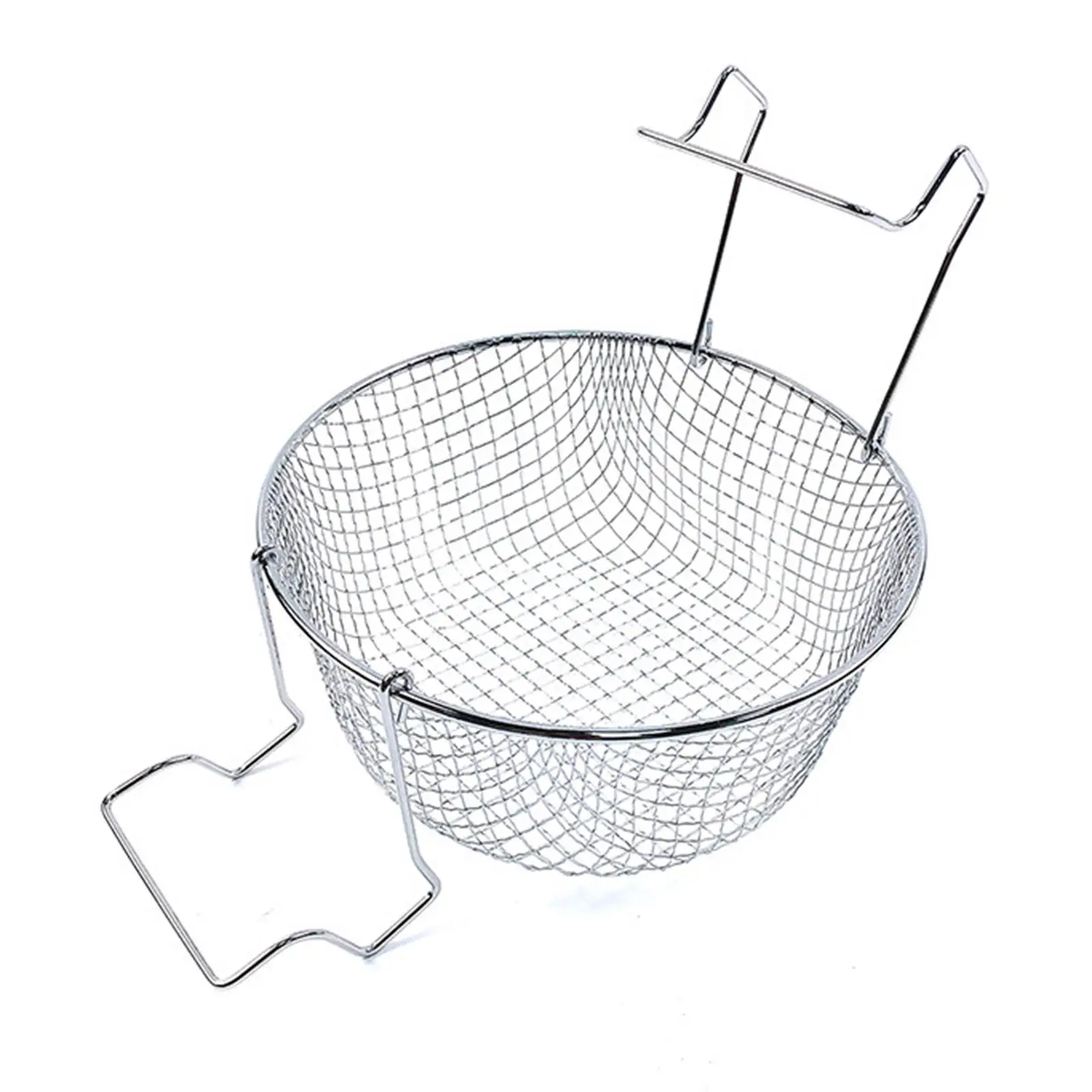 Panier À Frire, Panier A Frites Pliable En Acier Inoxydable, Panier À Friteuse Ronde Avec Poignée Pour Frites Pommes De Terre Friteuse Friture Alimentaire Cuisine Outil De Cuisson, 9.3x3.7in
