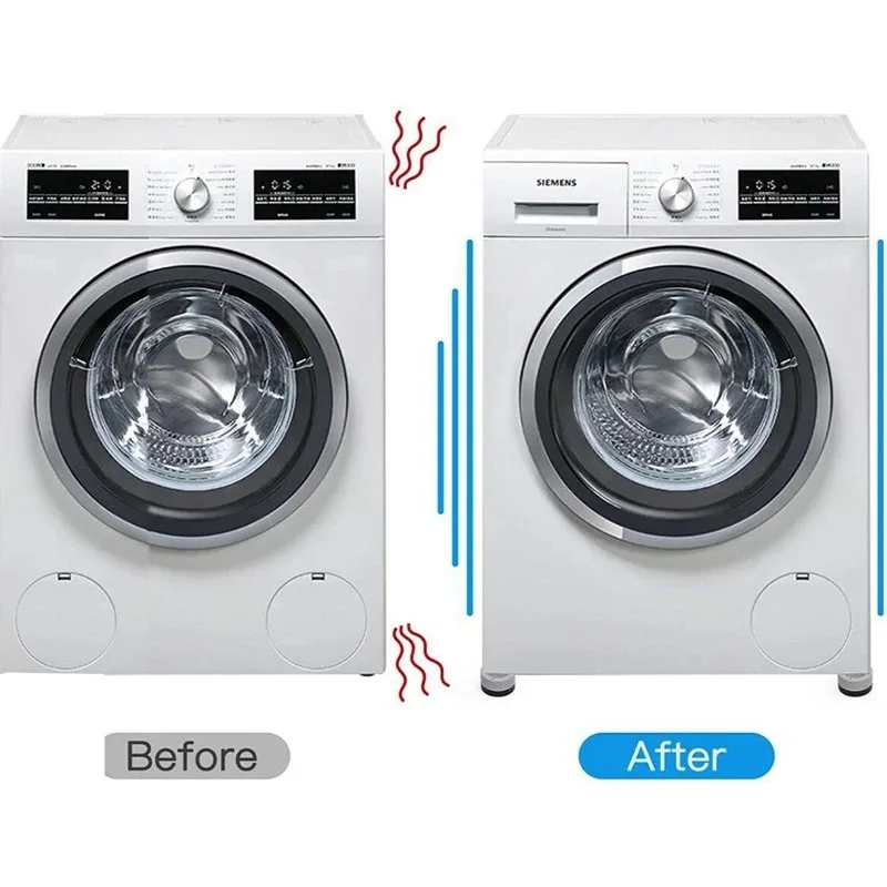 Washing Machine Pads 4 Pcs Anti Vibration Lifting Rubber Feet Anti Slip Mute Furniture Leveler Universal Dampers Fixed Base