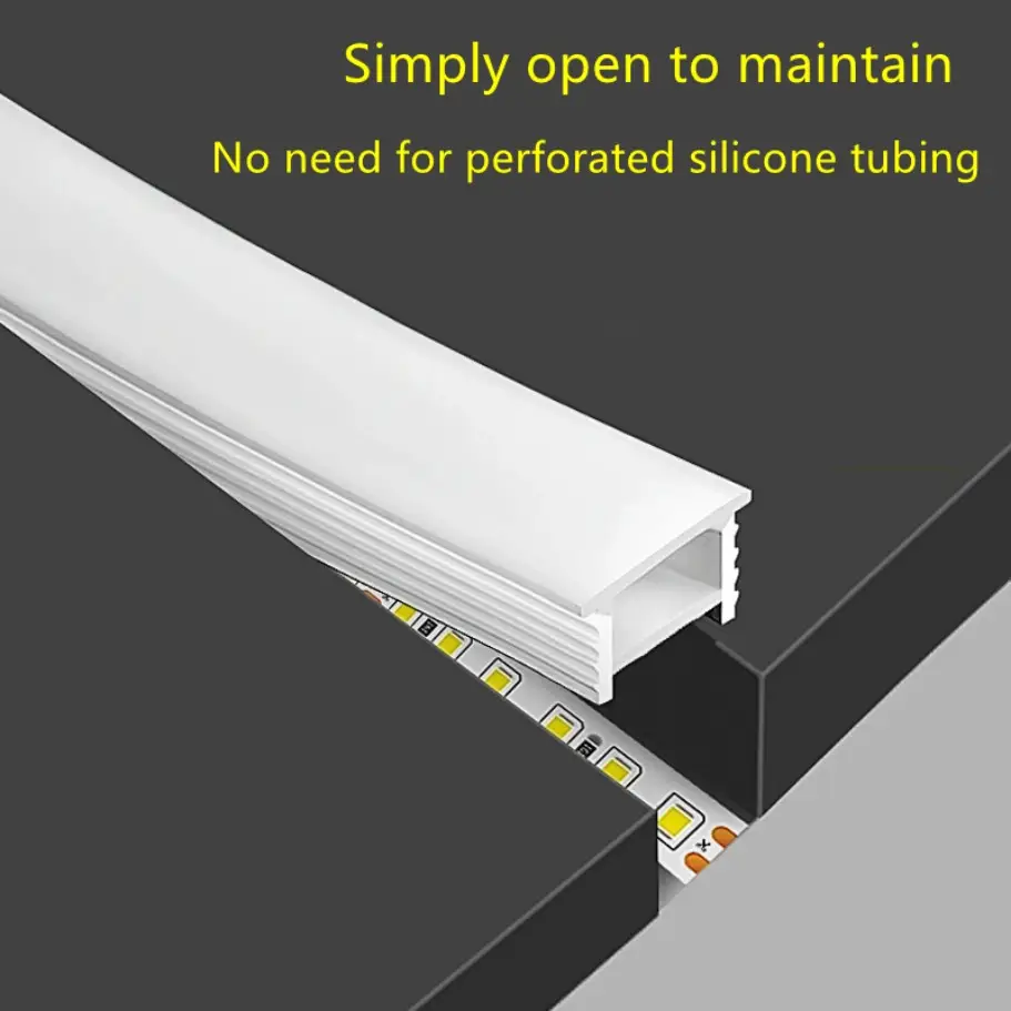 Recessed White Silicone Tube LED Neon Light Flexible Rope Channel Diffuser WS2811 WS2812B Outdoor Waterproof Ribbon Strip Lights image 2