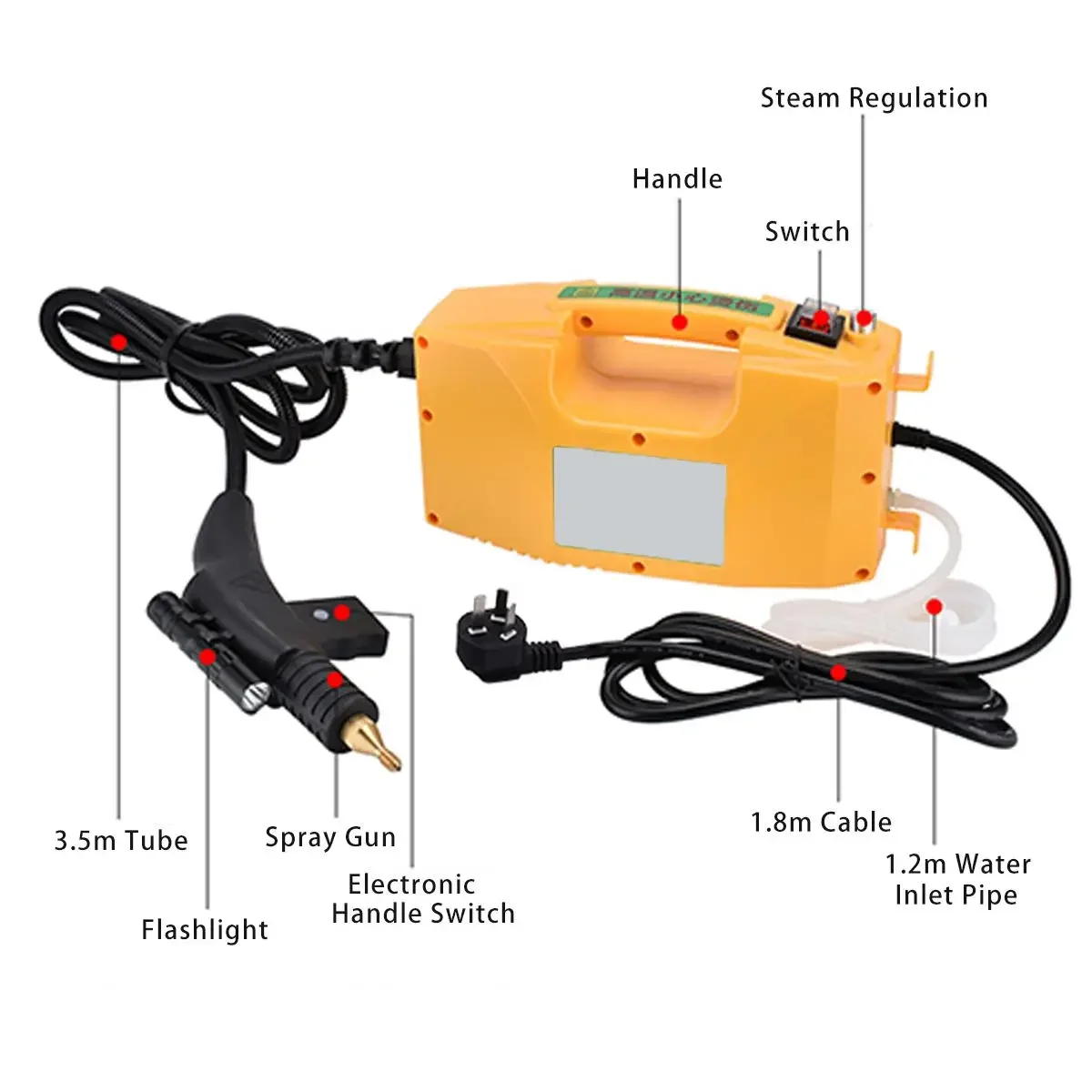 3000W 220V Professional Steam Cleaner Handheld Steam Generator High Pressure Cleaning Machine for Household Kitchen 2
