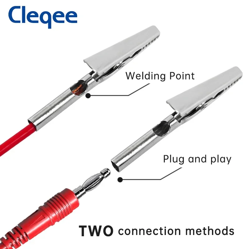 Alligator Clips Testing tool 4mm socket Safety Crocodile clamps for banana plug or welding 10PCS 1000V 20A